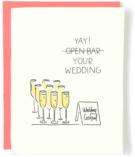 Open Bar Wedding Card