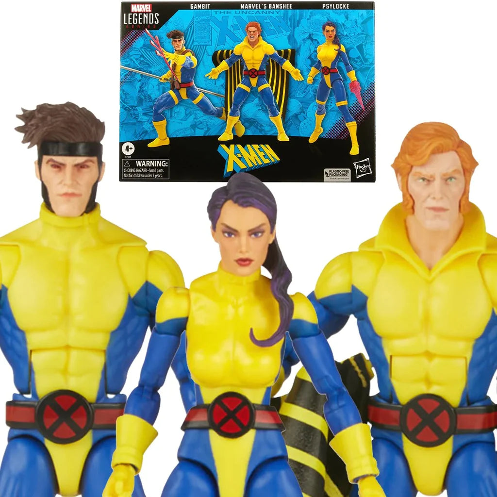 Marvel Legends Series - X-Men 60th Anniversary - Banshee, Gambit, and Psylocke Action Figure Set