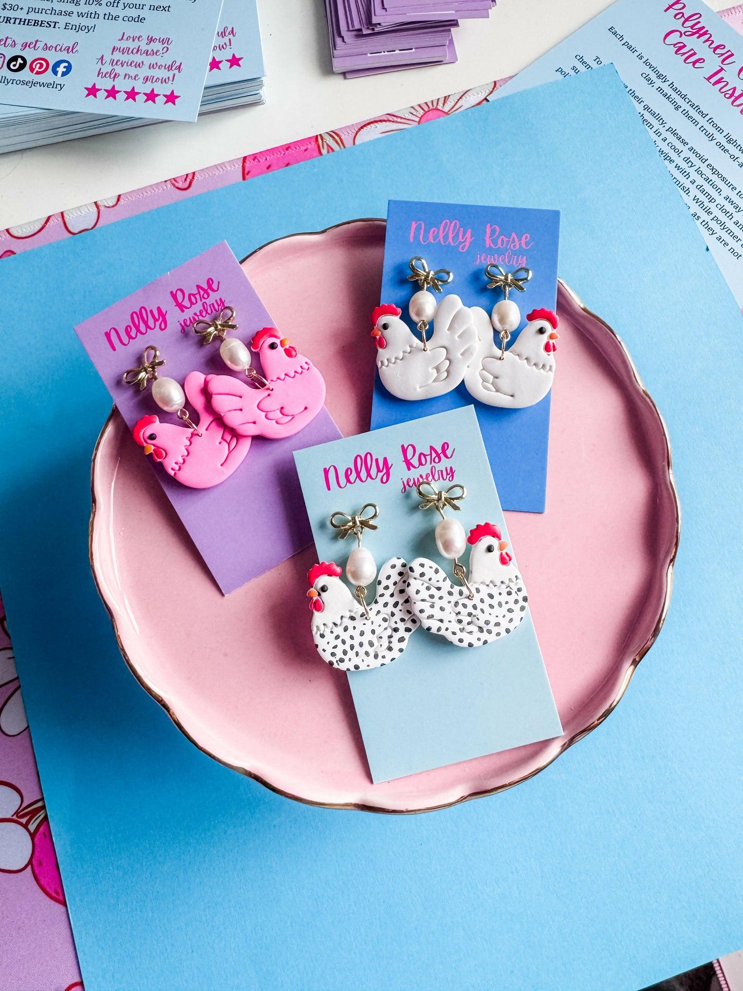 NRJ116 Chicken Earrings