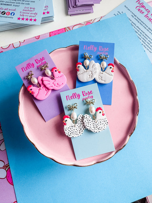NRJ116 Chicken Earrings
