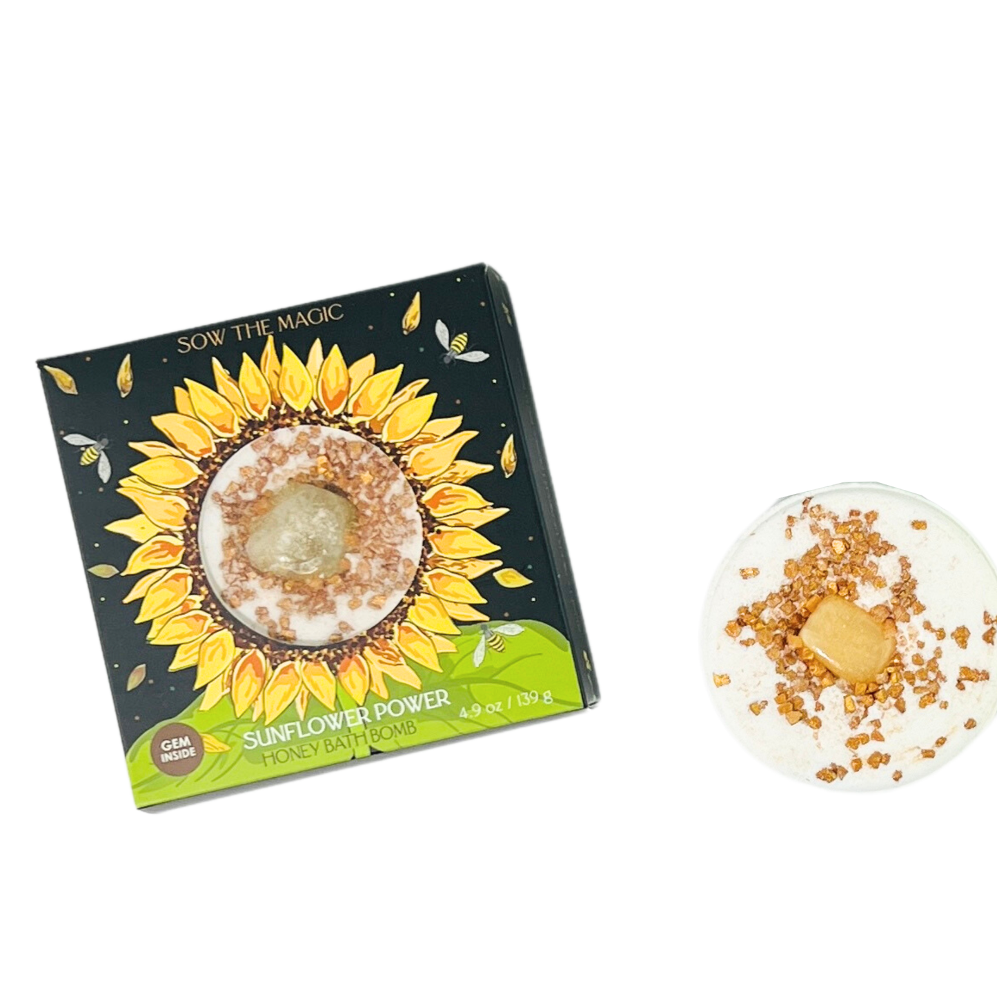 Sow the Magic - Sunflower Power Honey Bath Bomb with Amber