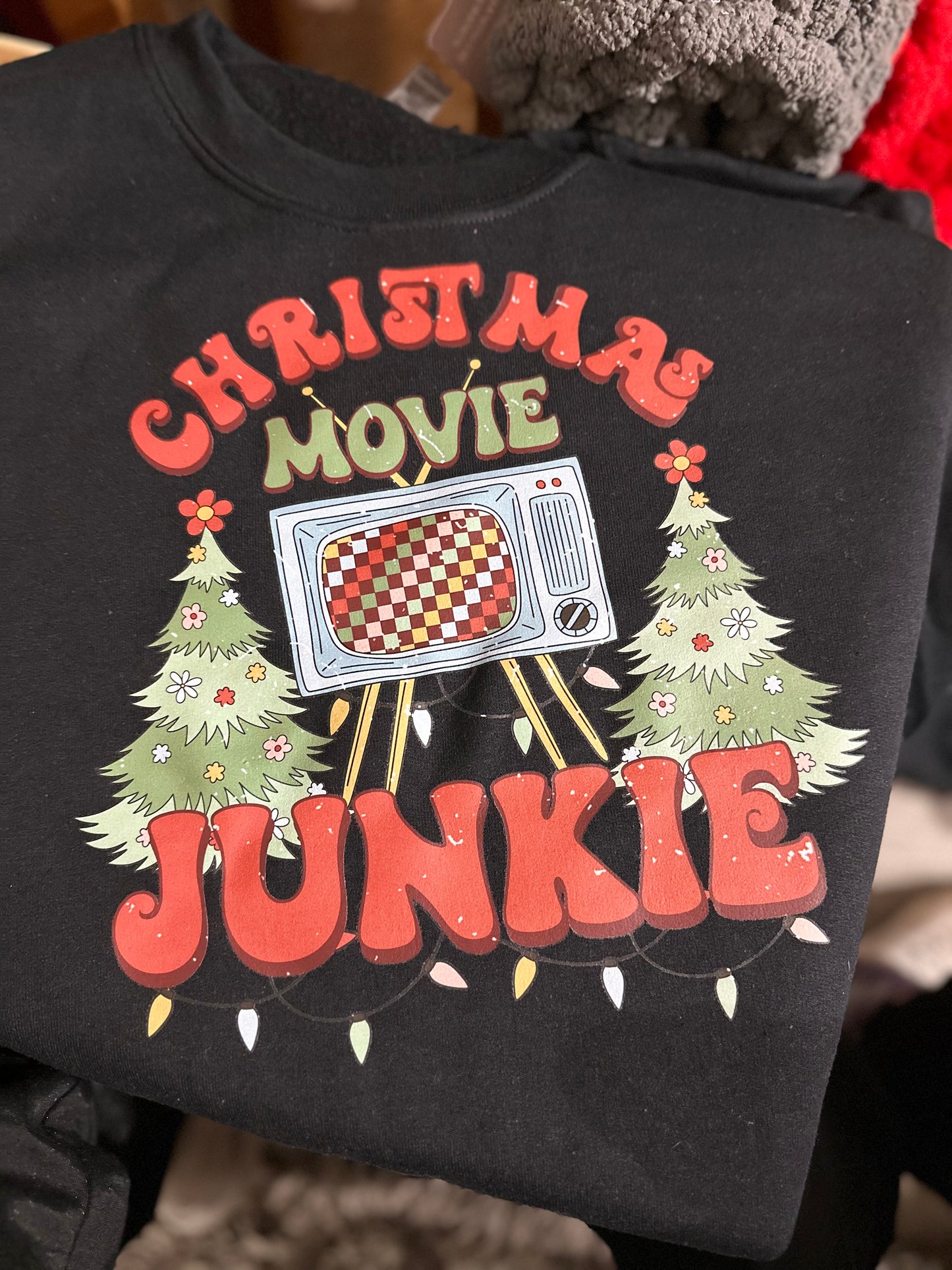 Christmas movie junkie crewneck