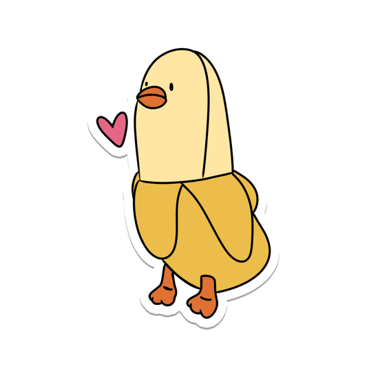 Banana Duck | Funny | Animals | Waterproof Sticker | 3"