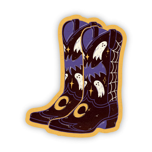 Halloween Western Boots Sticker - Spooky