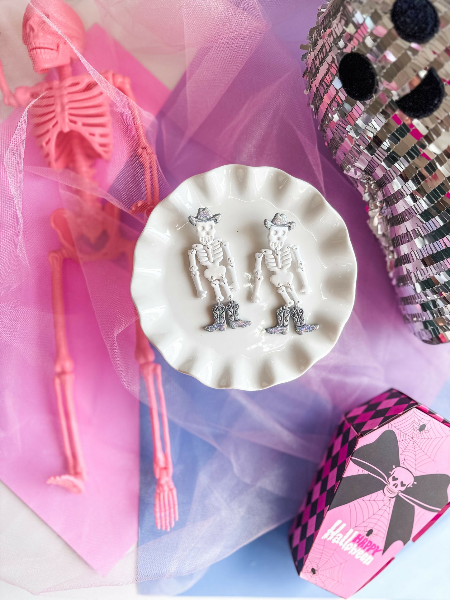 NRJ 081 Cowboy Skeleton Earrings