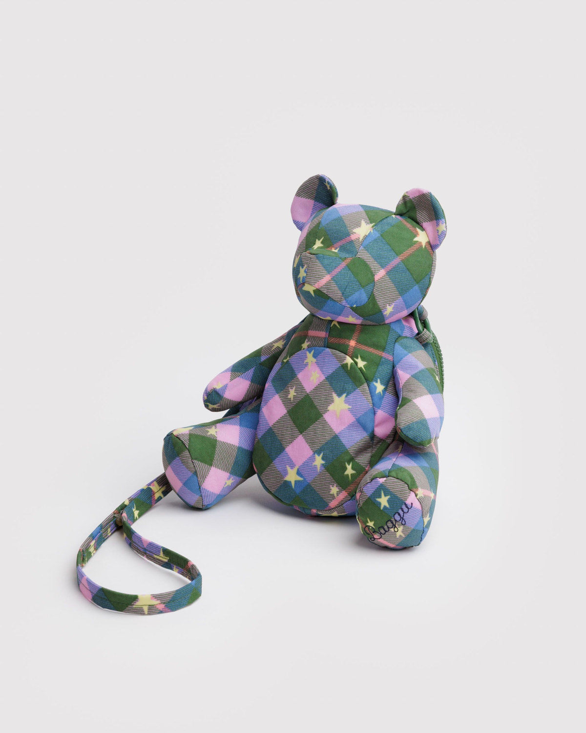 Baggu - Green star plaid Bear Bag