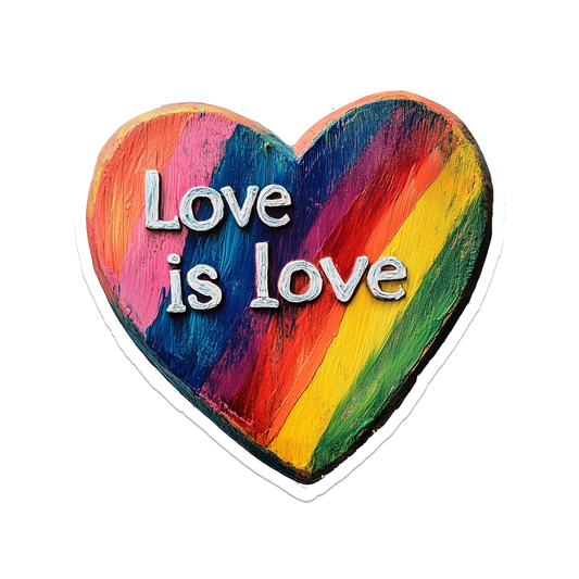 Love is Love Heart | Valentine | Waterproof Sticker | 2.5"