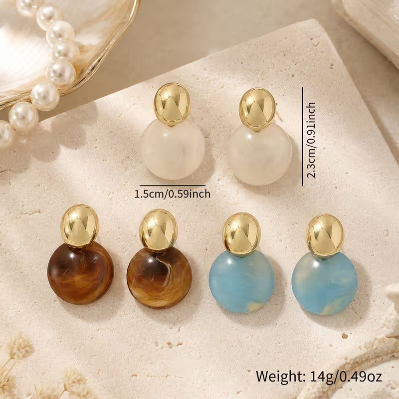 Resin drop earrings