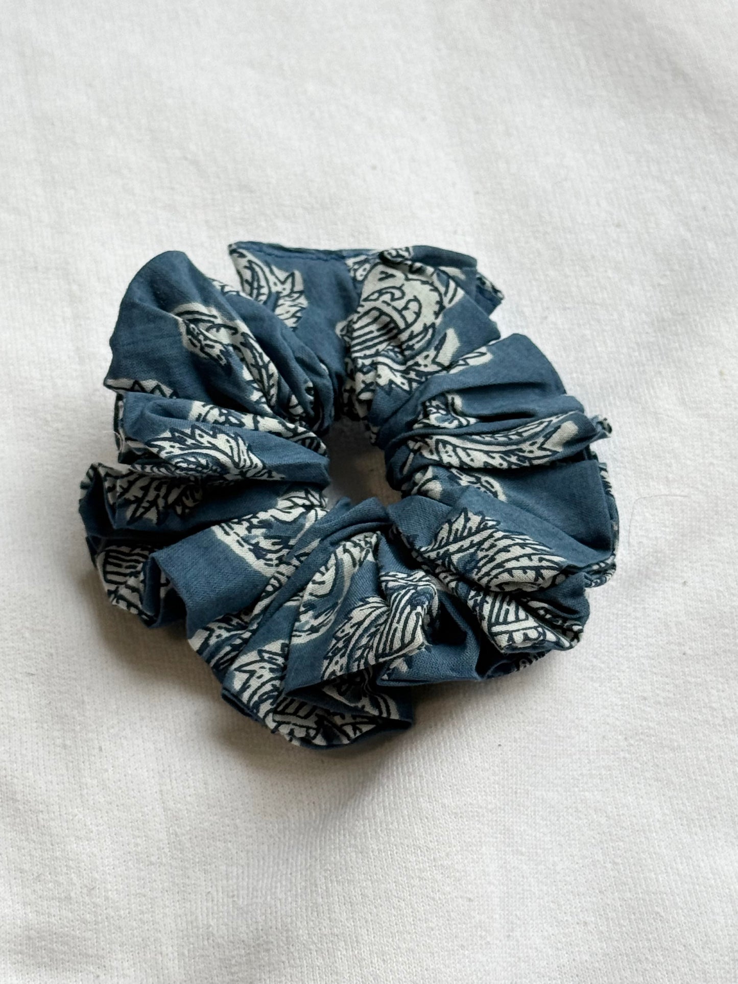 Medium cotton handmade blockprint scrunchies