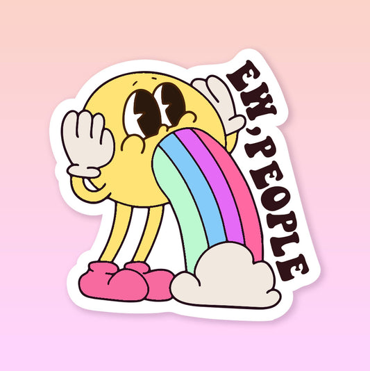 Retro Vinyl Sticker - Ew Funny Sticker