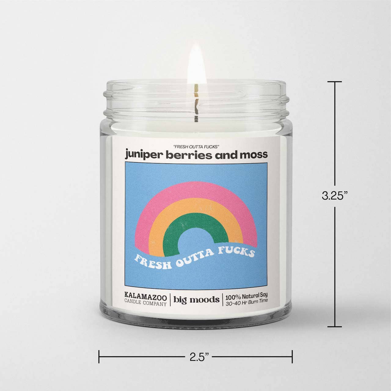 Big Moods - "Fresh Outta Fucks" Juniper Berries & Moss - Soy Candle