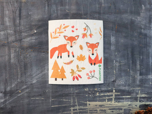 Foxes - Swedish Sponge Cloth