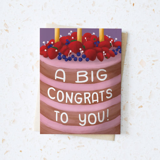 Hop & Flop - A Big Congrats to You Cake Greeting Card