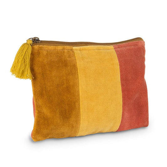 Velvet striped pouch