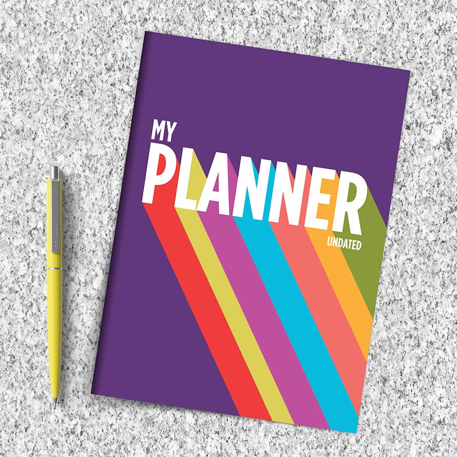 Purple Rainbow Undated Monthly Planner - Medium