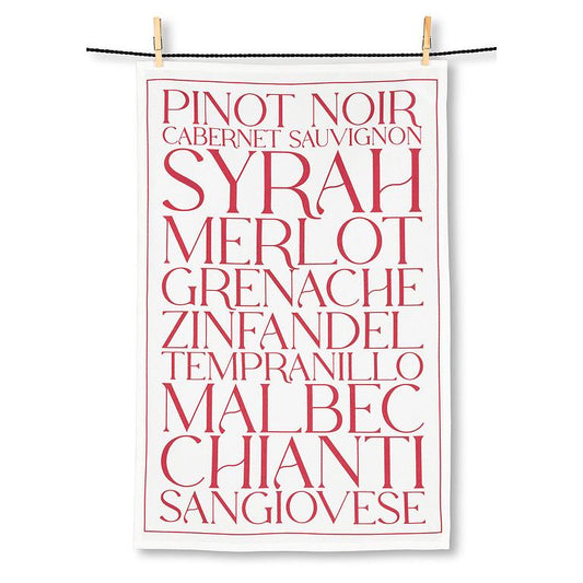 Red wine Text Kitchen Towel