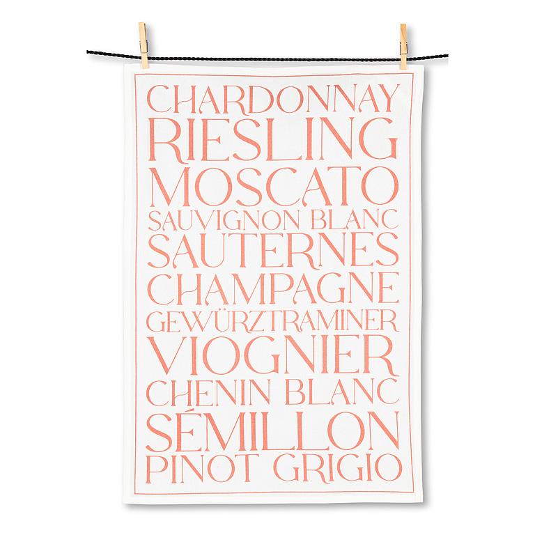 White wine Text Kitchen Towel