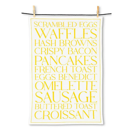 Breakfast Foods Text Kitchen Towel