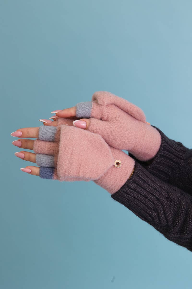 Rainbow Tip Convertible Gloves - Cute Winter Accessory