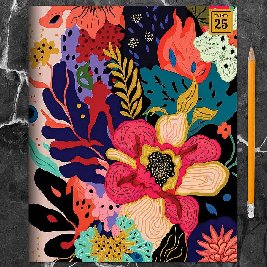 2025 Eclectic Flowers Medium Monthly Planner