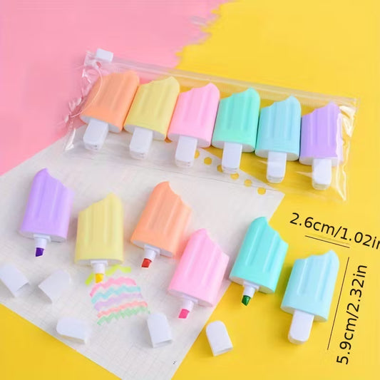 6pcs Ice Cream Popsicle Highlighter