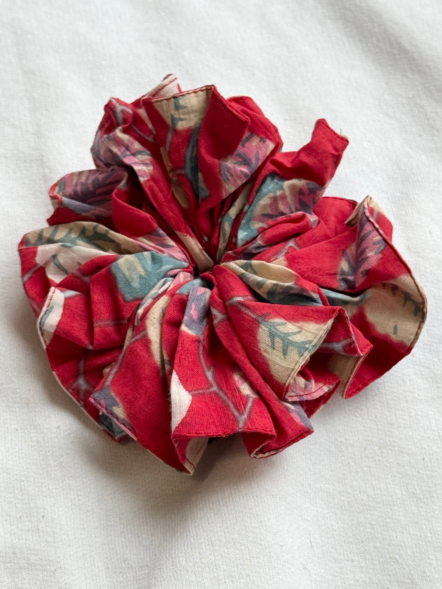 Medium cotton handmade blockprint scrunchies