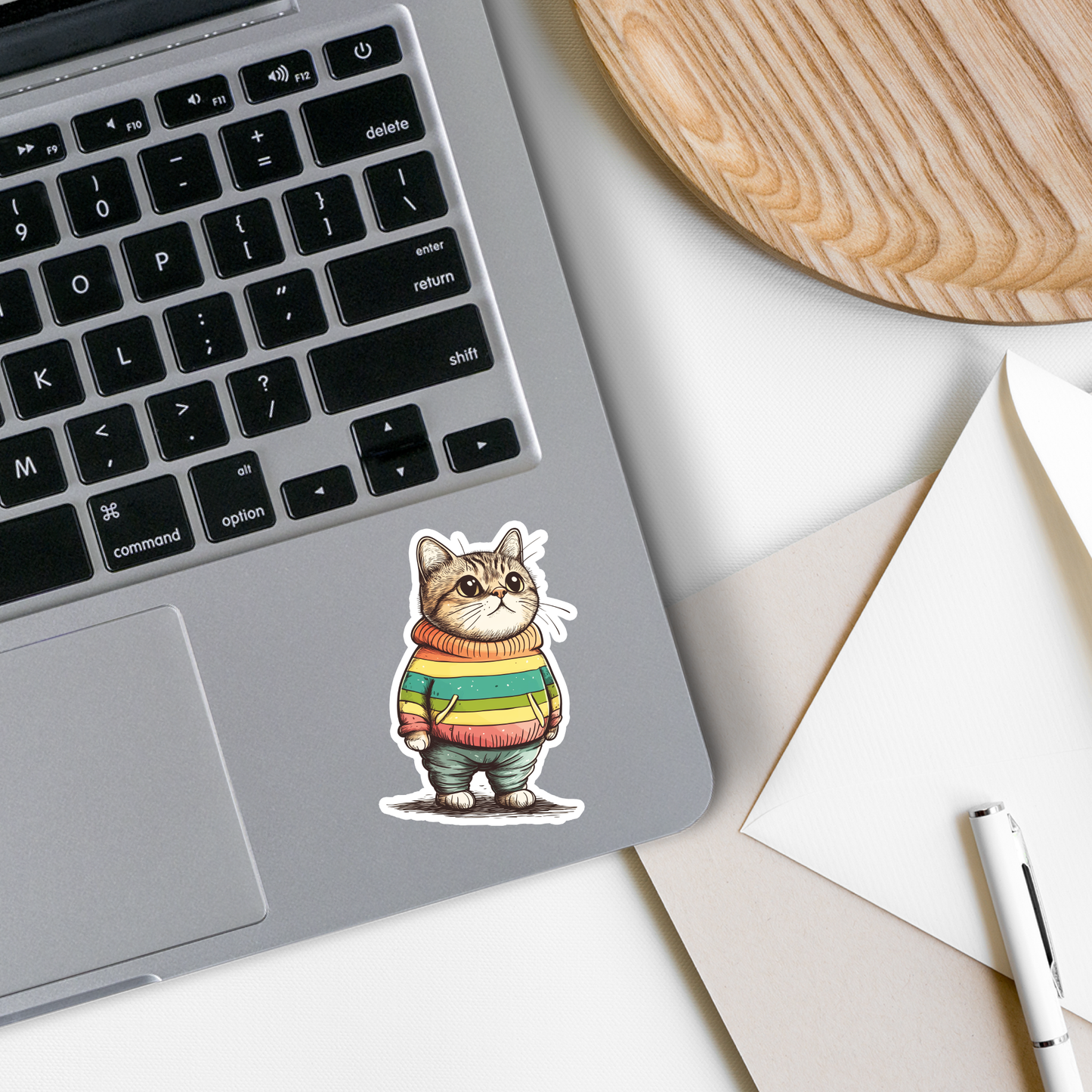 Rainbow Cat | Animal | Pet | Pride | Waterproof Sticker | 3"