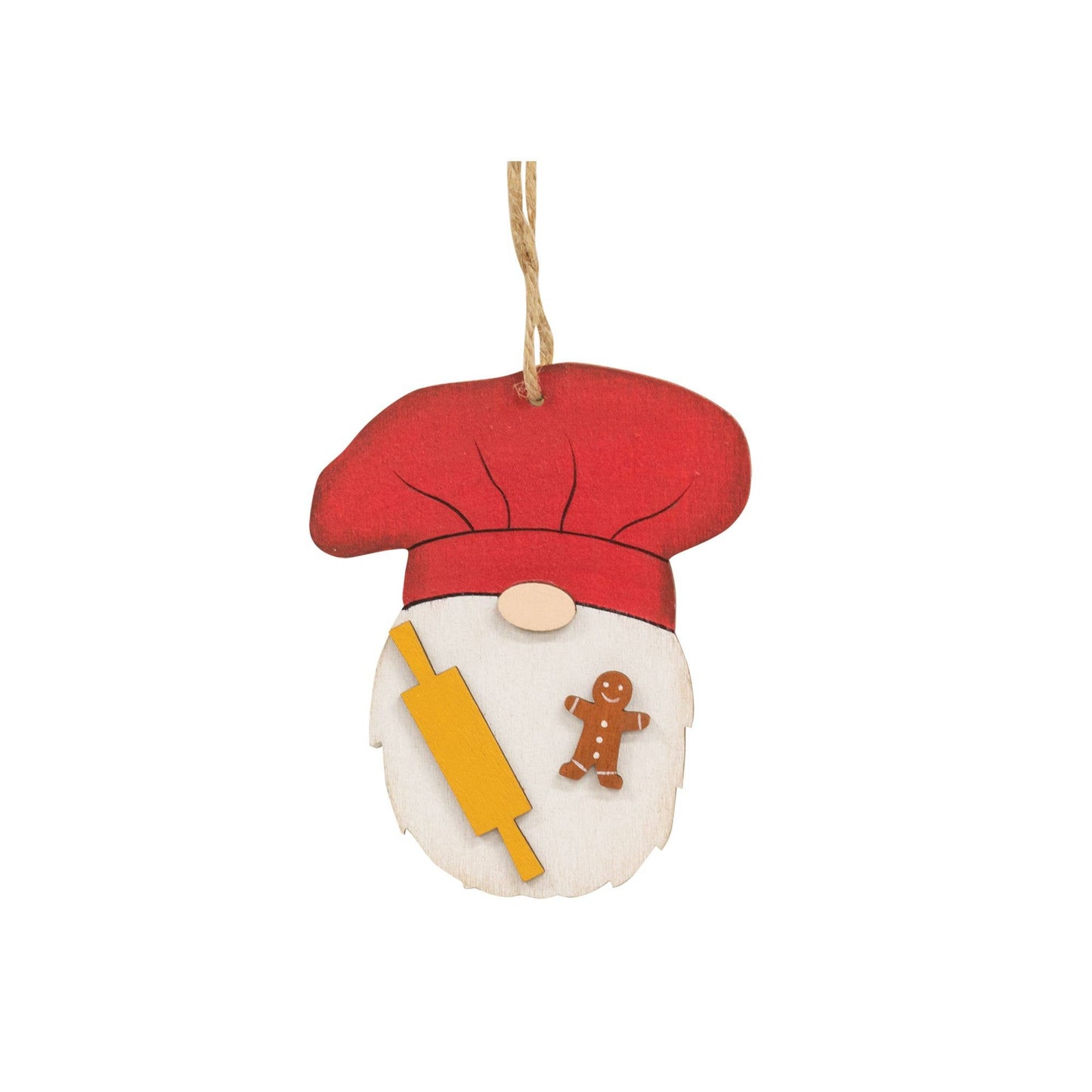 Wooden Baking Gnome Christmas Ornament