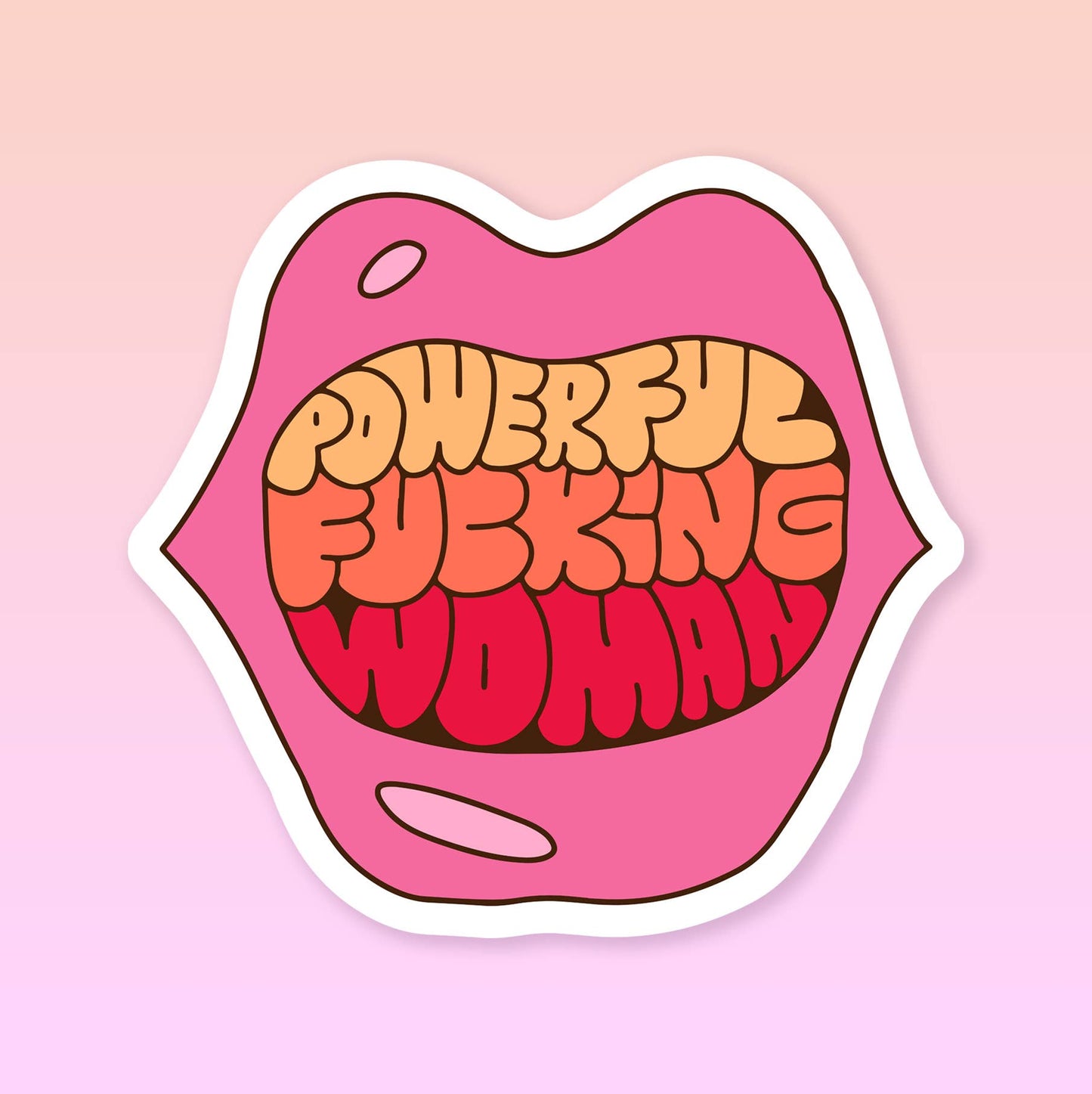 Feminist Vinyl Sticker - Powerful Woman Laptop Sticker