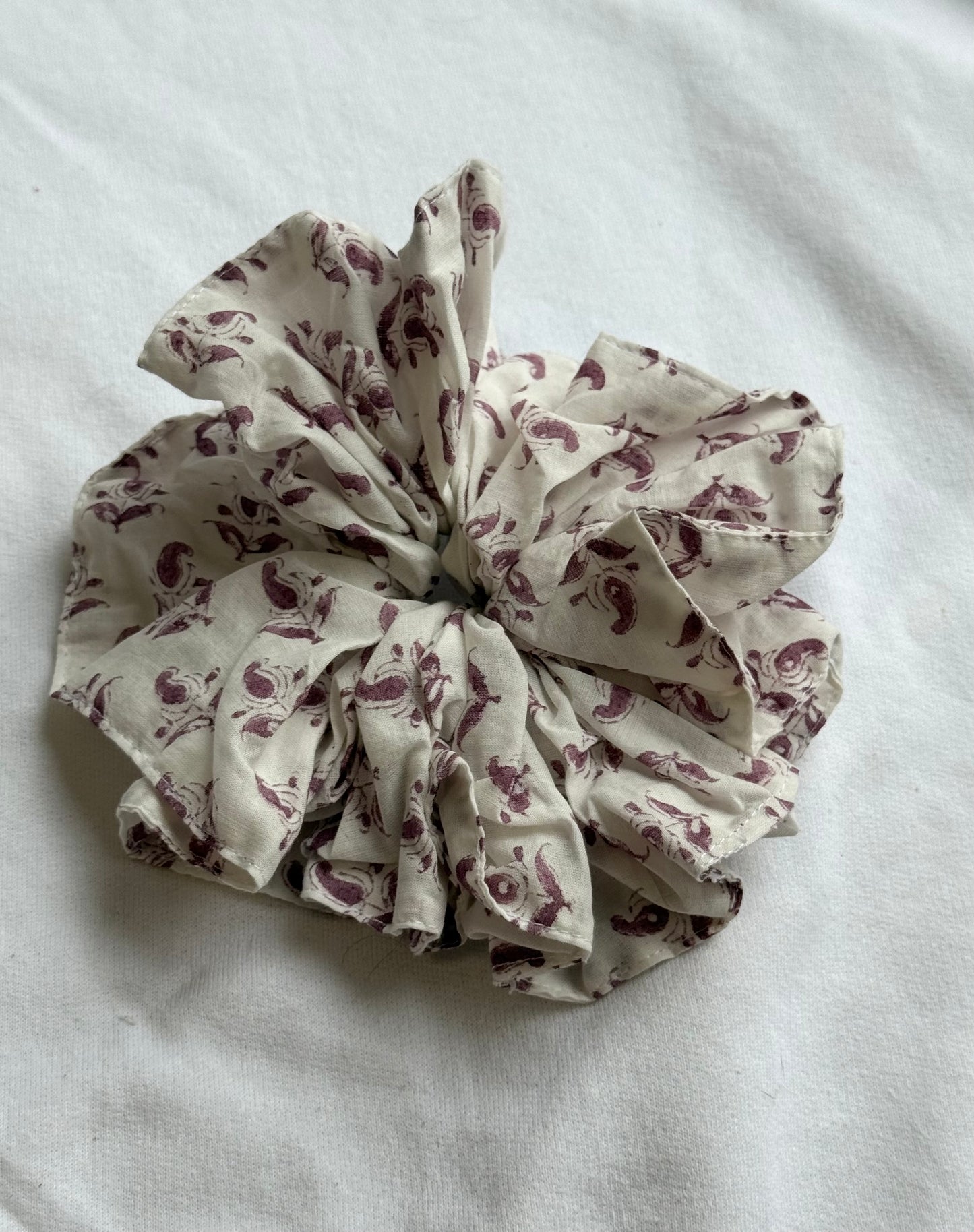 Medium cotton handmade blockprint scrunchies