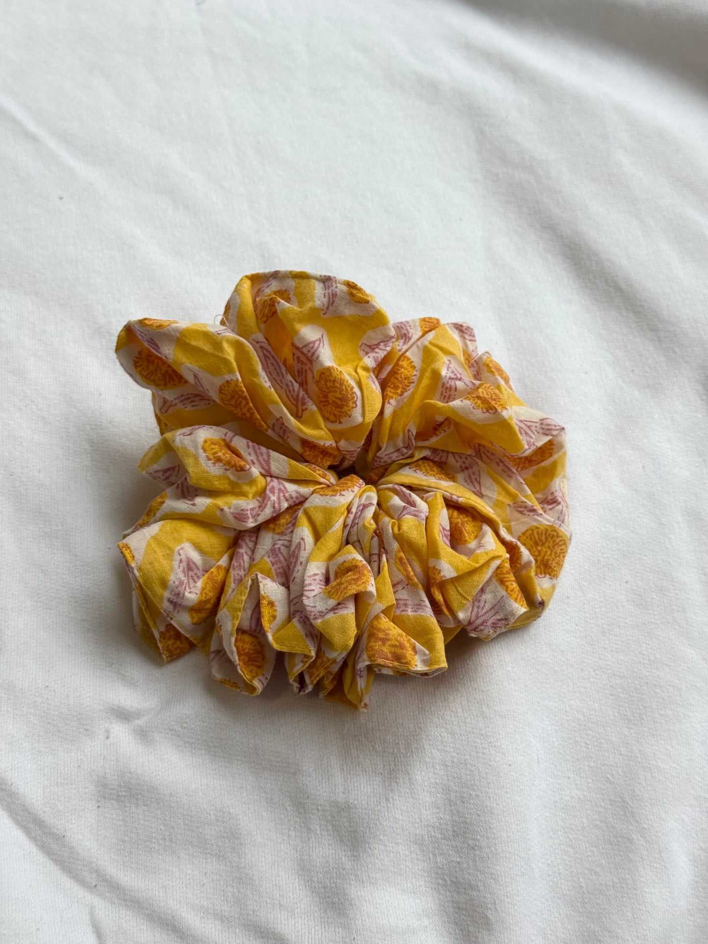 X-Large cotton handmade blockprint scrunchies
