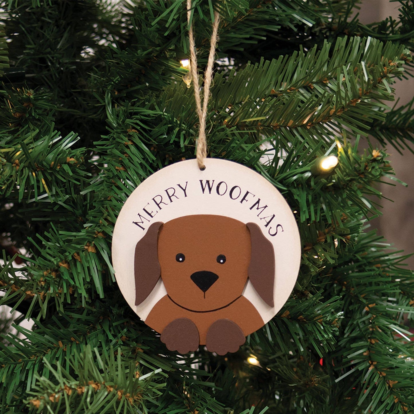 Merry Woofmas Wooden Christmas Ornament