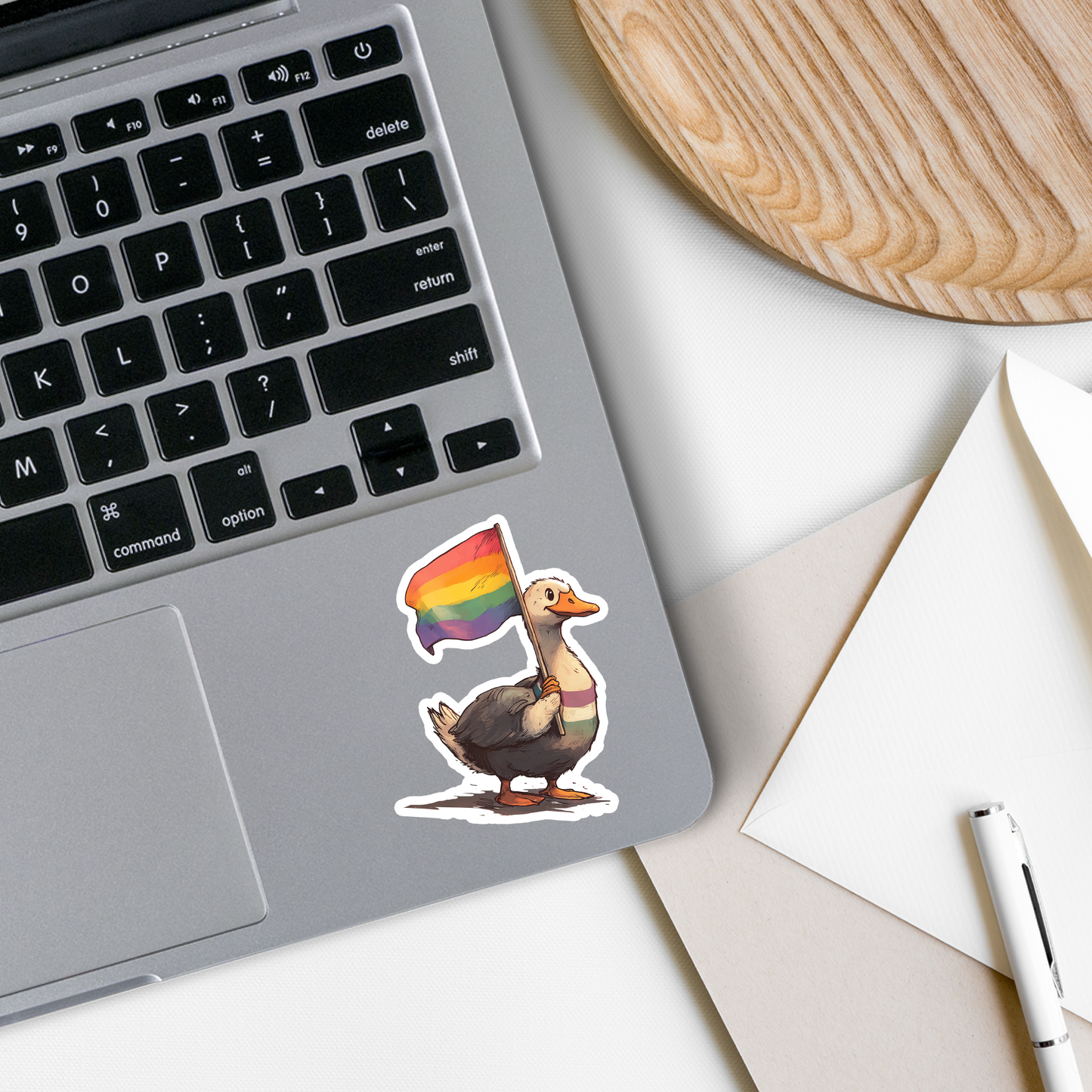 Rainbow Goose | LGBTQ | Waterproof Sticker | 3"
