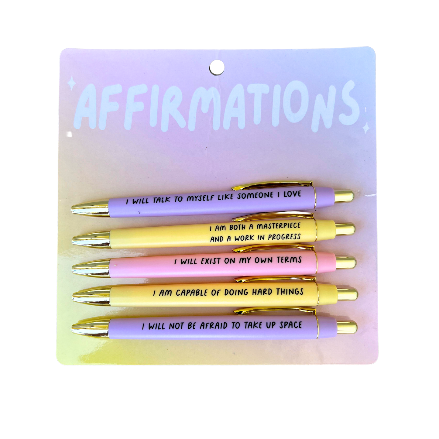 Affirmations Pen Set (self love, mindfulness, gifts, pens, mother's day gifts, pens, stationery)