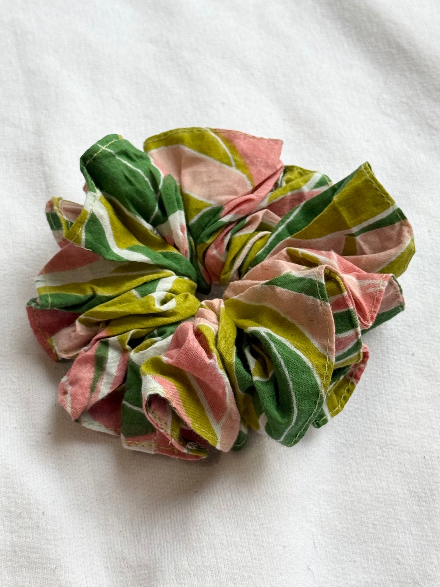 Medium cotton handmade blockprint scrunchies