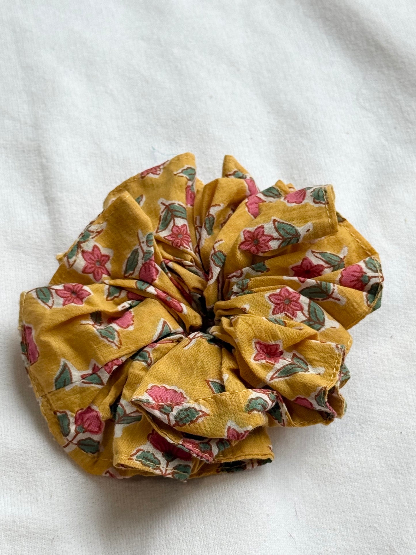 Medium cotton handmade blockprint scrunchies