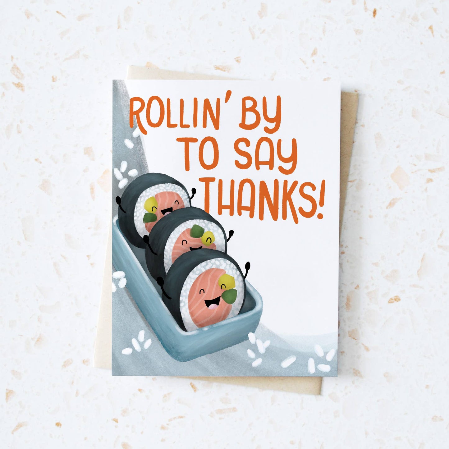 Rollin' by to Say Thanks - Sushi Thank You Card - Hop & Flop