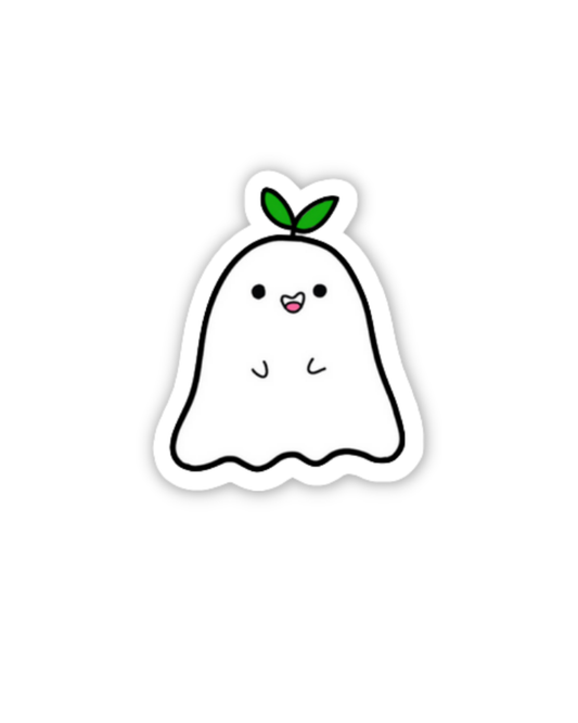 Kawaii sprout ghost sticker