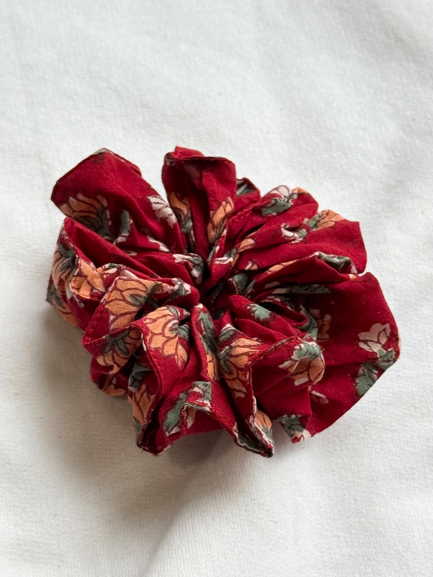 Medium cotton handmade blockprint scrunchies