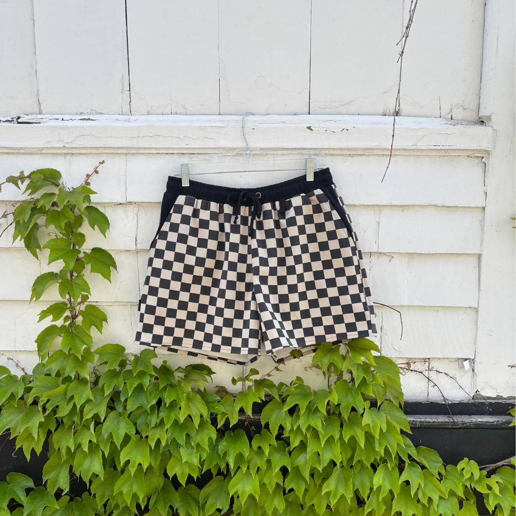 MMD checkered denim lee shorts