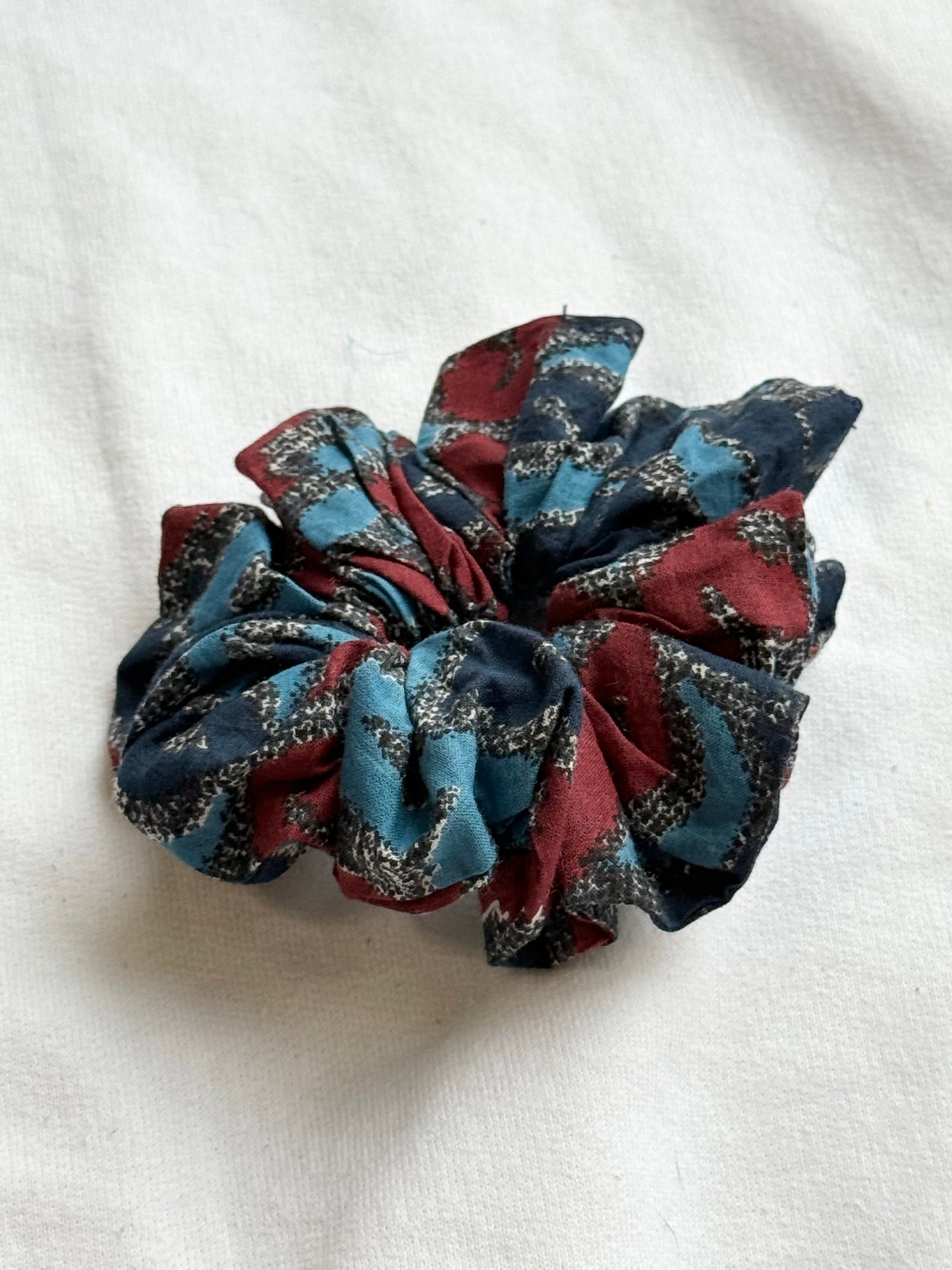 Medium cotton handmade blockprint scrunchies
