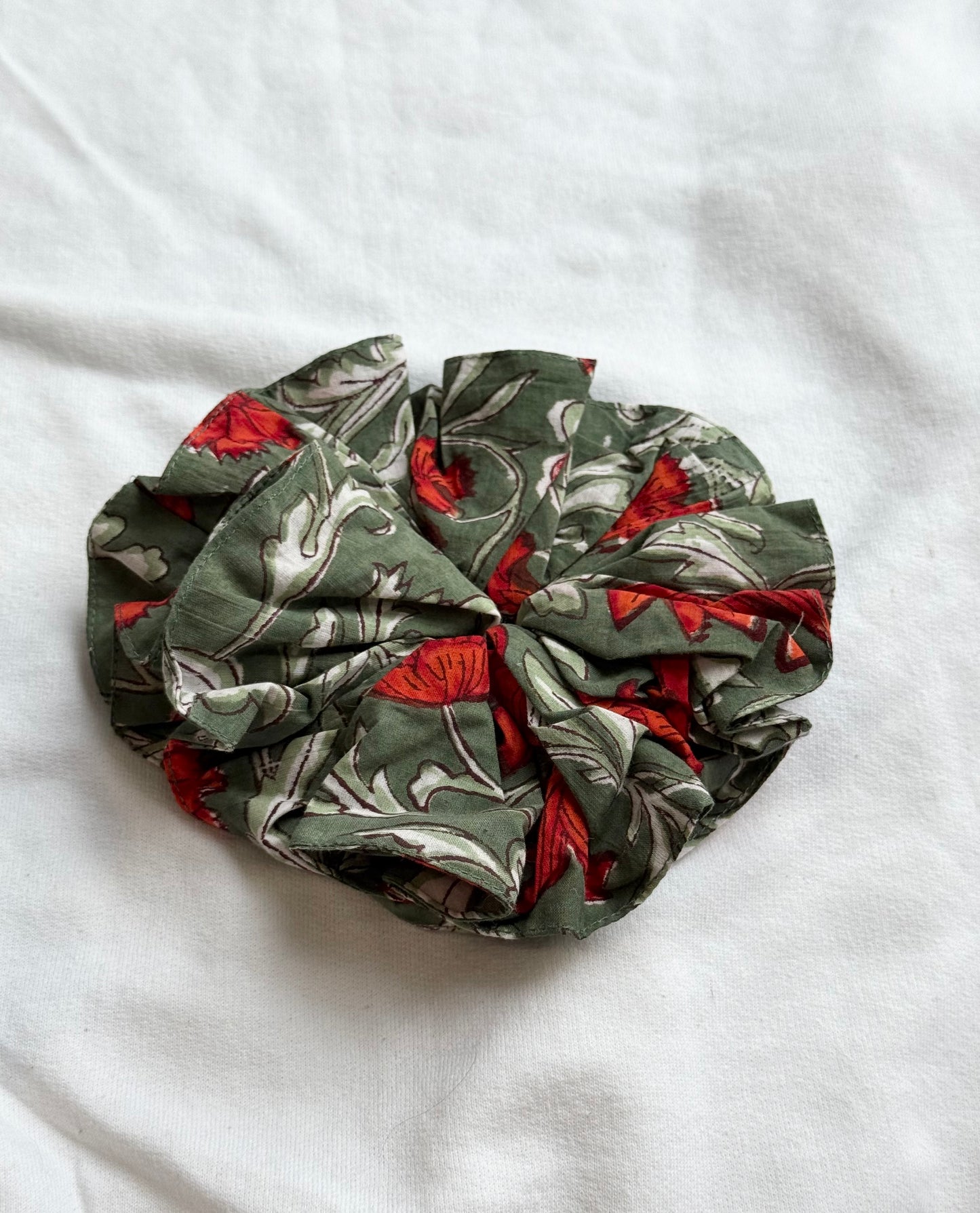 X-Large cotton handmade blockprint scrunchies
