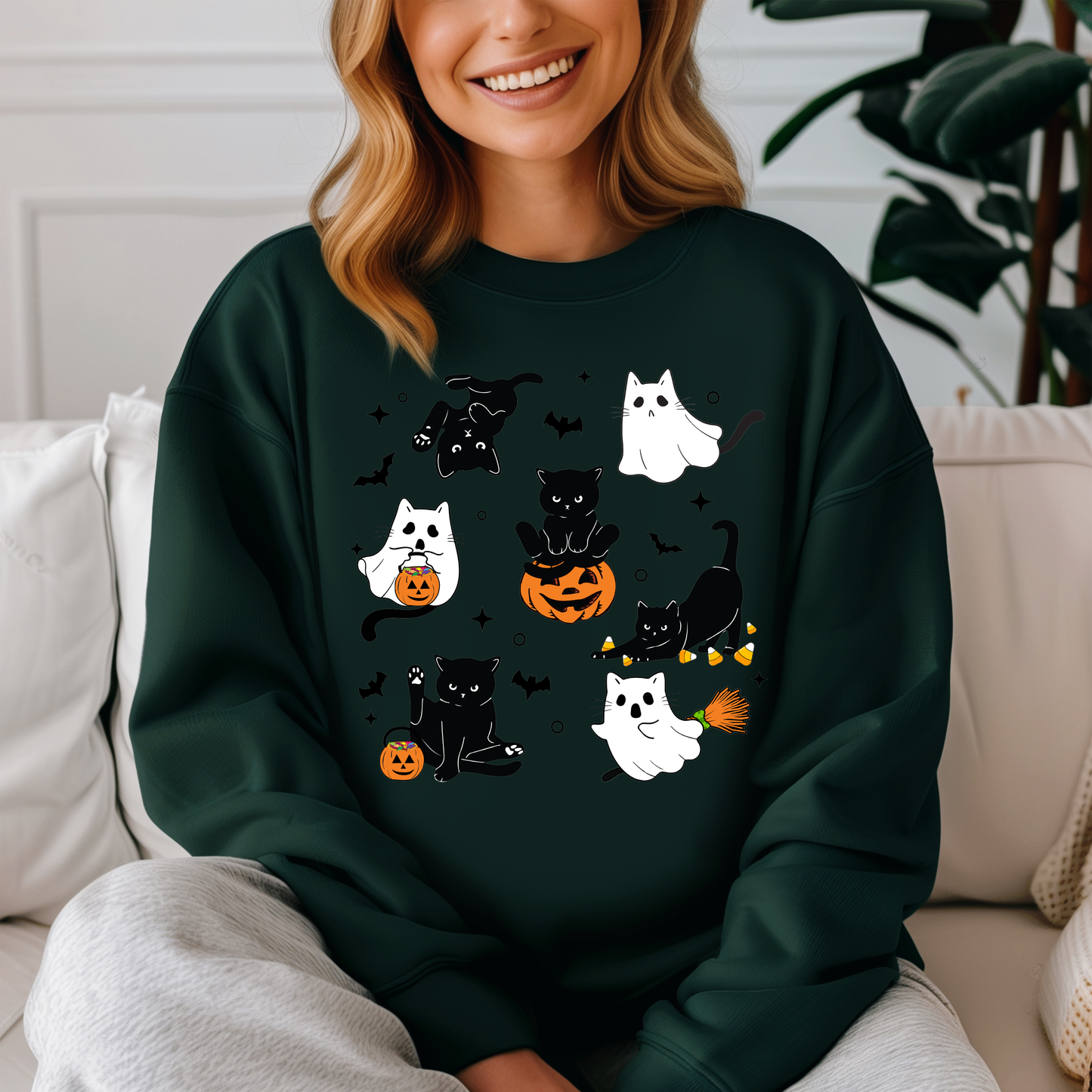 Ghosties and kitties crewneck and tshirt