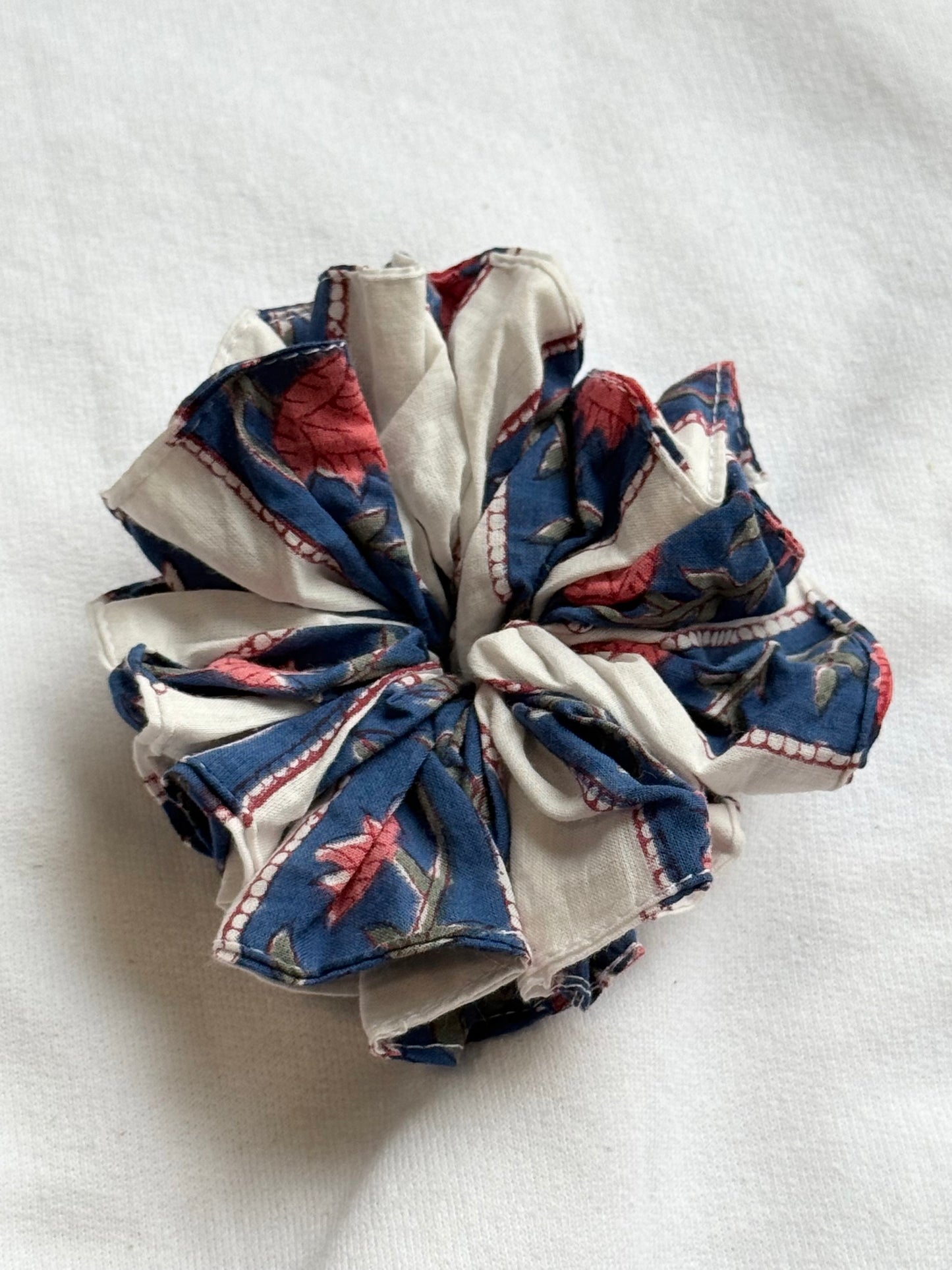 Medium cotton handmade blockprint scrunchies