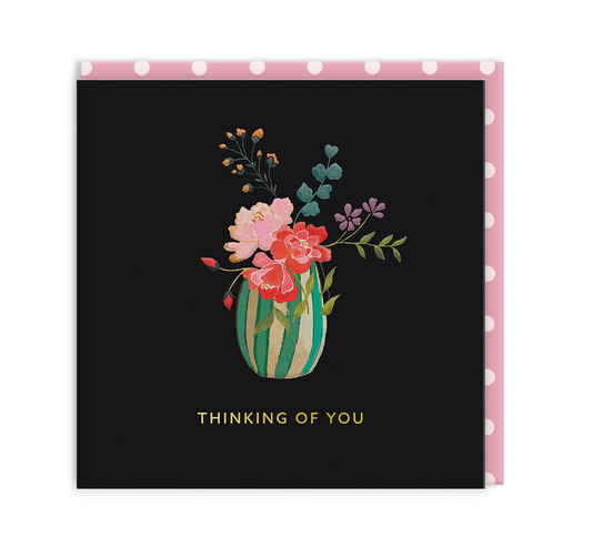 Sympathy Vase Mini Square Greeting Card