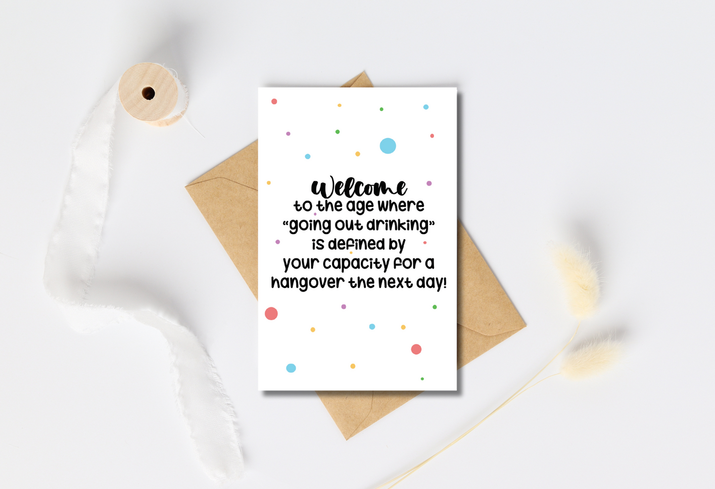 Welcome to old age- birthday greeting card