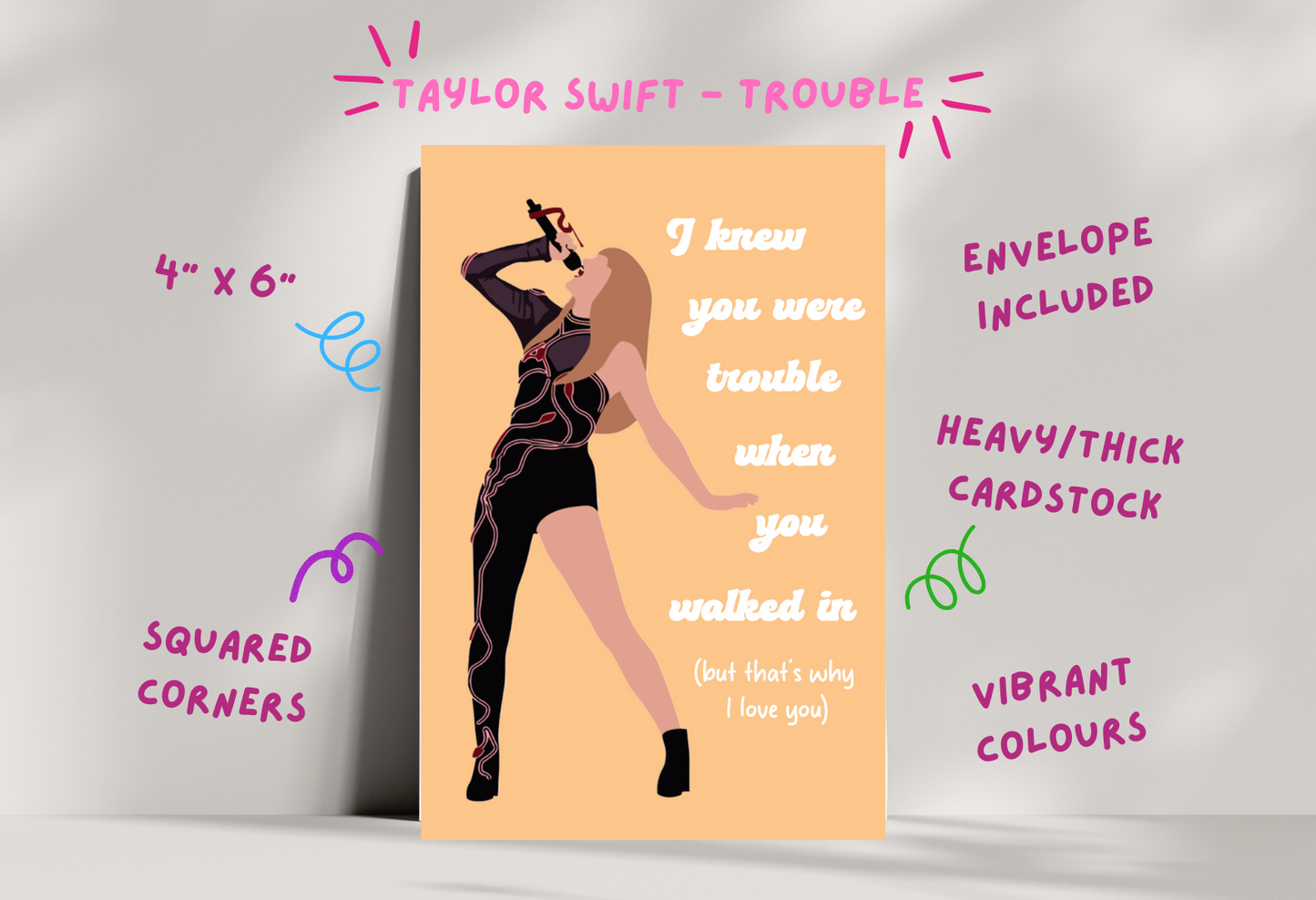 I knew you were trouble - Taylor Swift Greeting card