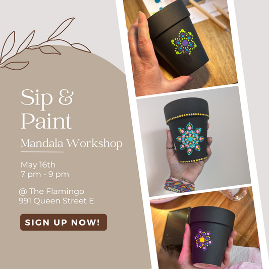 Sip and Paint Mandala Plant pot workshop