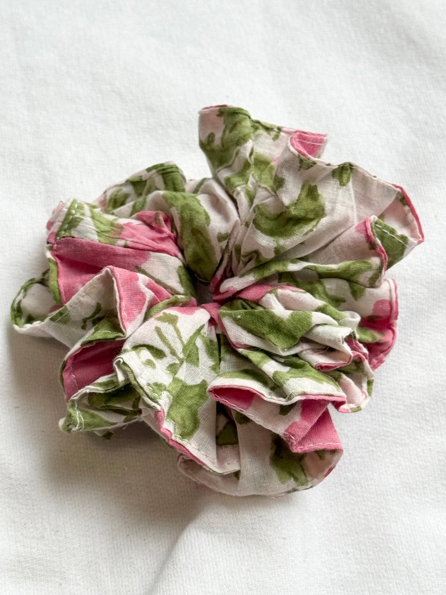 Medium cotton handmade blockprint scrunchies