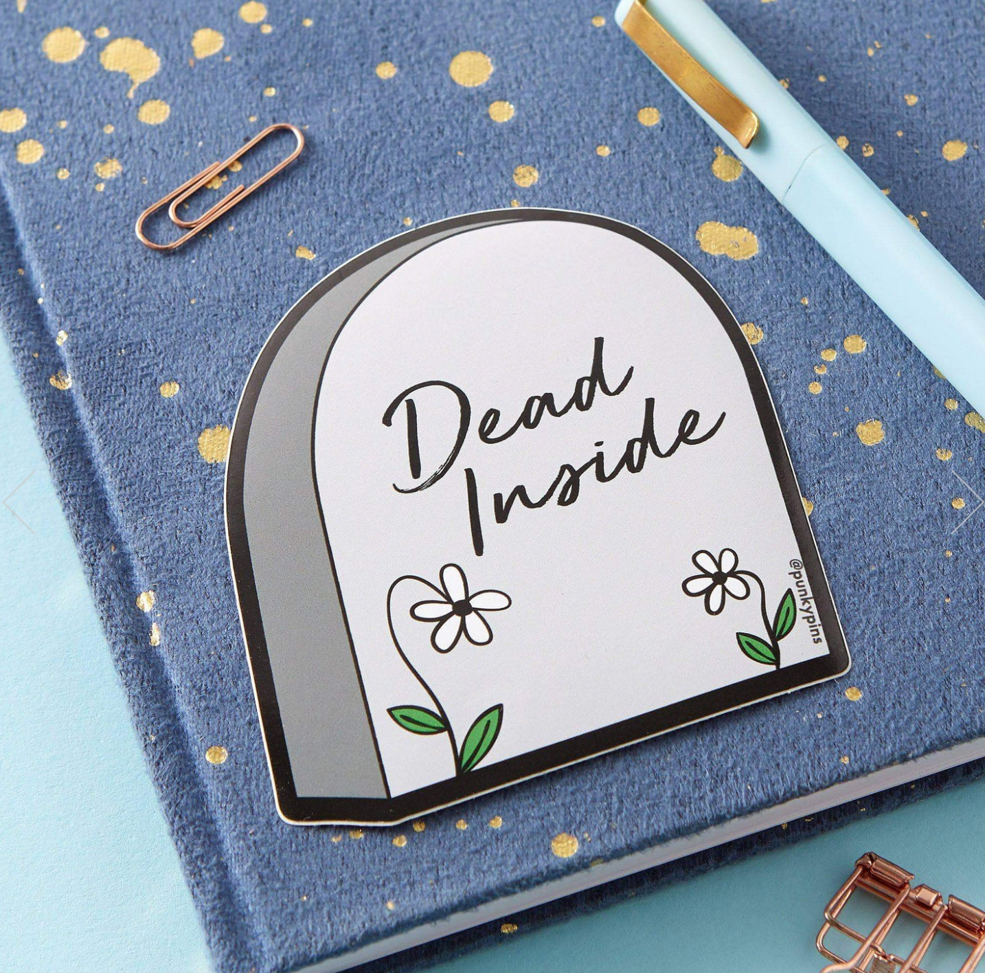 Dead Inside Tombstone Laptop Sticker